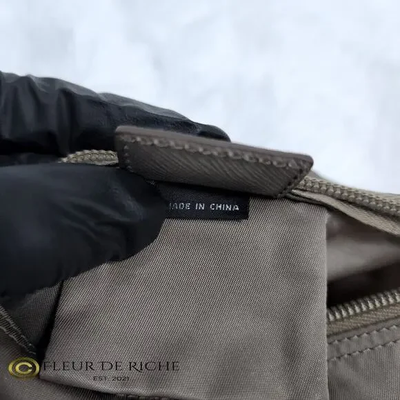 Prada Necessaire Tessuto Nylon Small Toiletry Clutch Case Gray Argilla 1NA011 - Picture 10 of 13